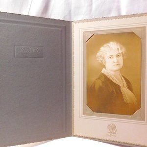 Antique Photograph of Woman Curly Hair Black Dress with White Lace Sol Young